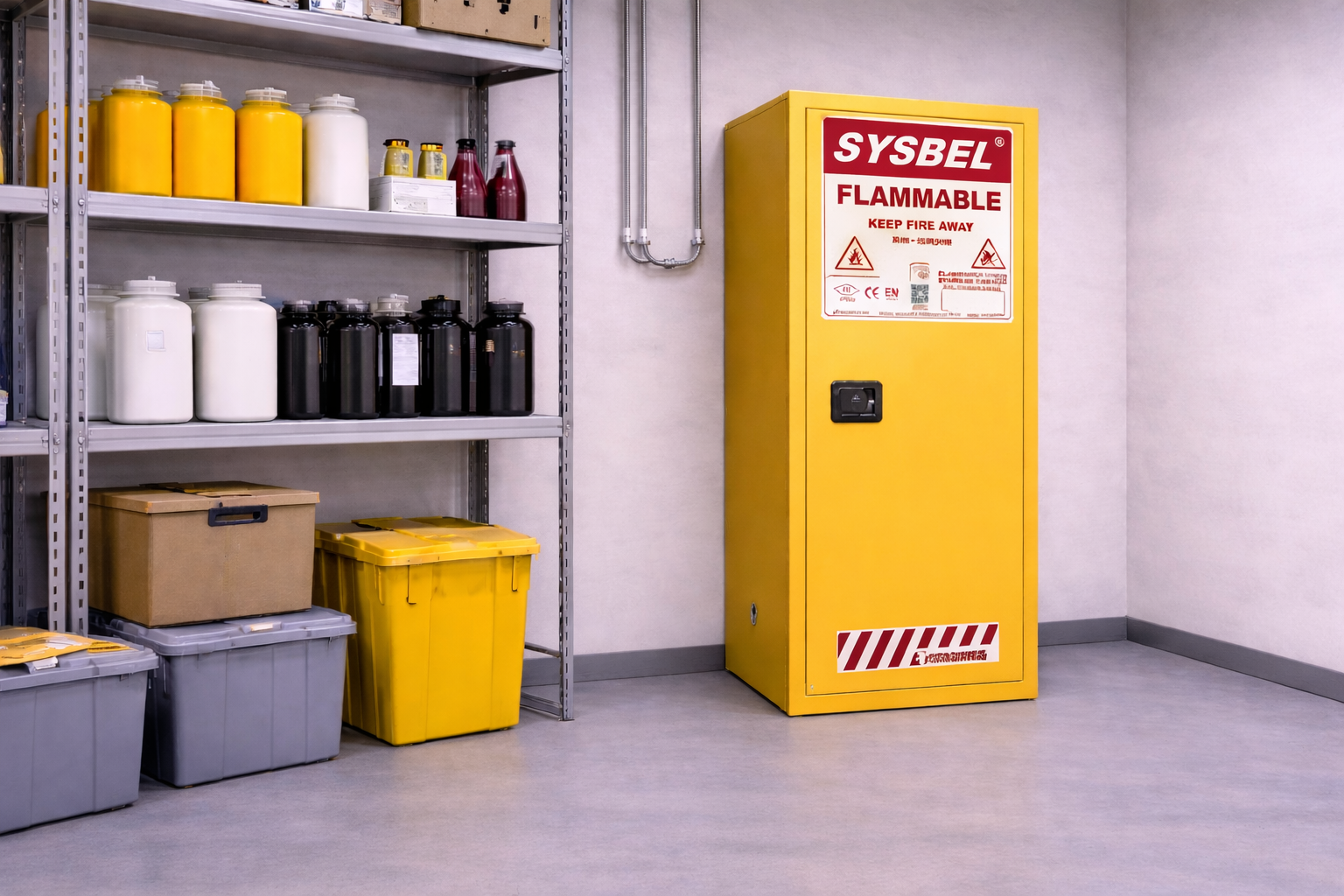 Tủ chứa hóa chất dễ cháy 54 Gallon SYSBEL WA810541 (tự đóng)